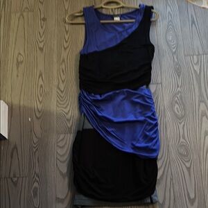 VENUS Blue and Black One-Shoulder Bodycon Dress